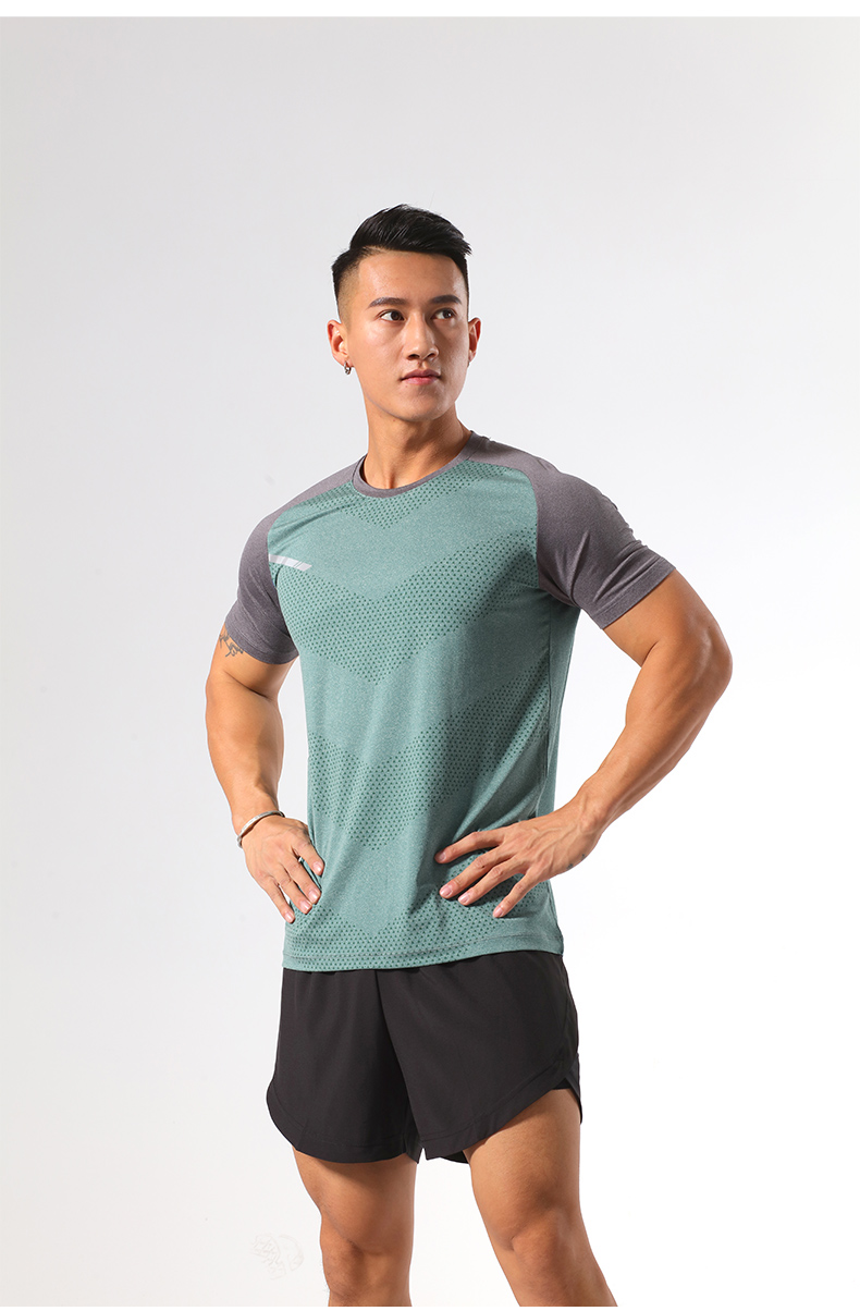 Cationic soft and comfortable sports round neck short-sleeved training suit GR9-MT005