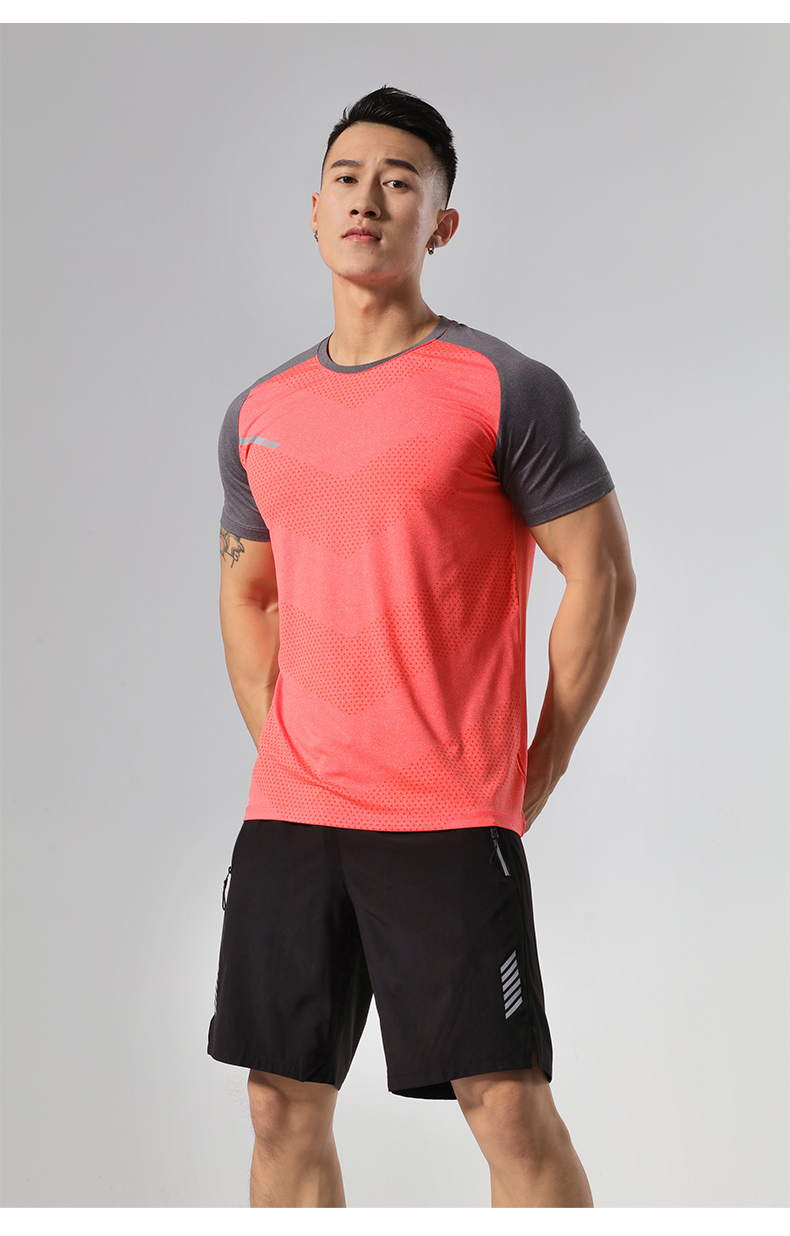 Cationic soft and comfortable sports round neck short-sleeved training suit GR9-MT005