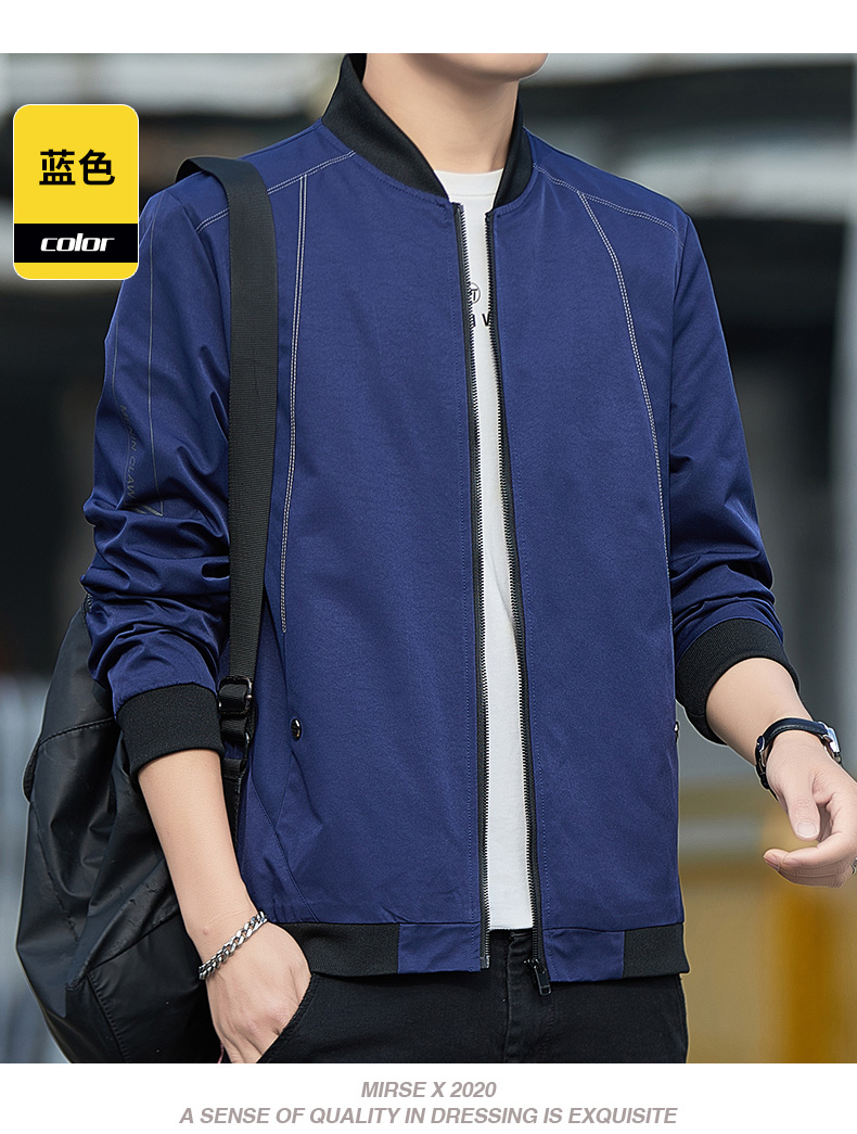 Men stand collar casual jacket spring and autumn youth jacket KR-2631