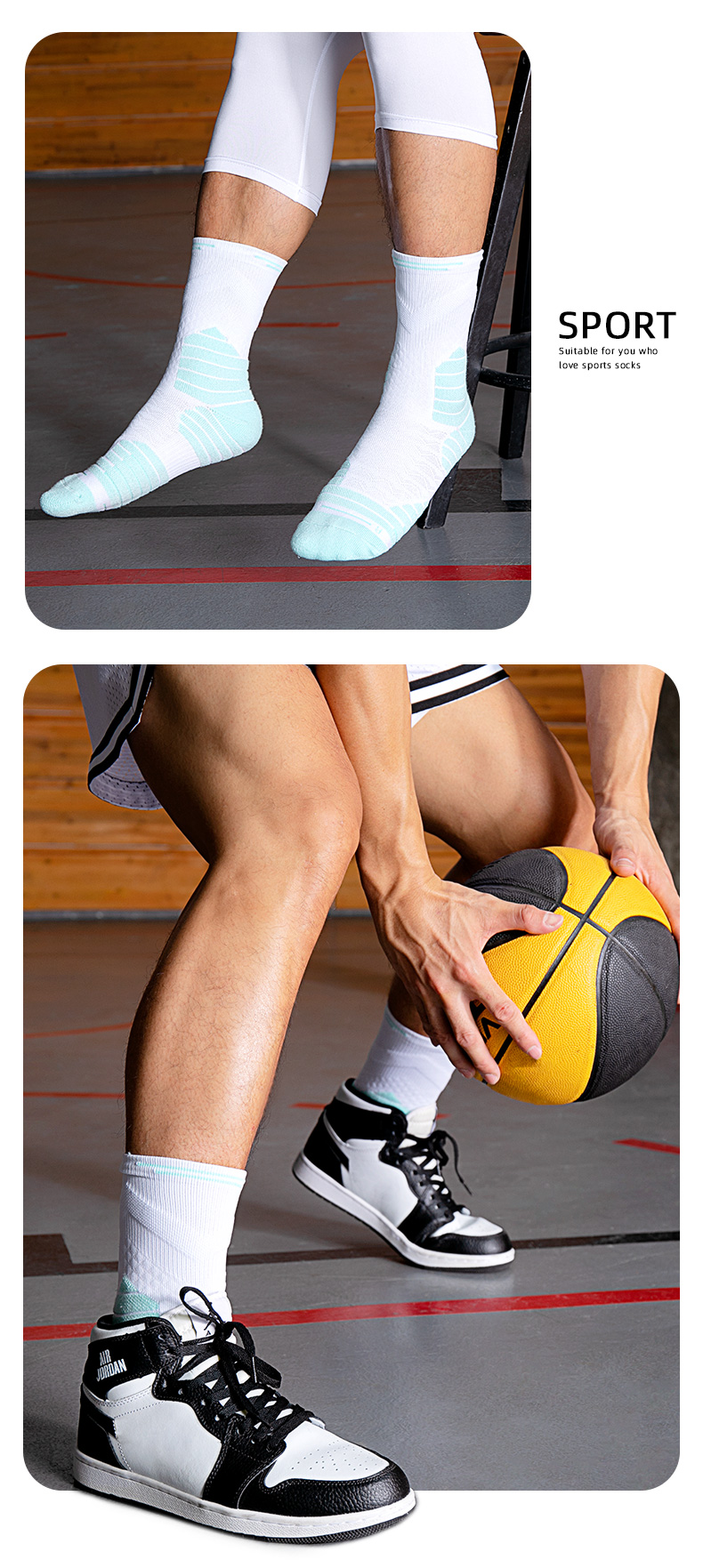 Mid-tube basketball training socks for adults GY9-3371L