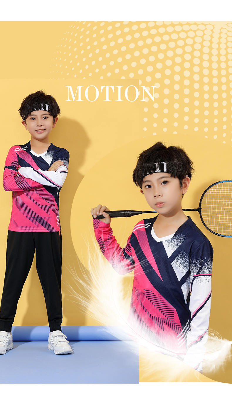 Leisure sports breathable tennis training suit top 120-1864B children