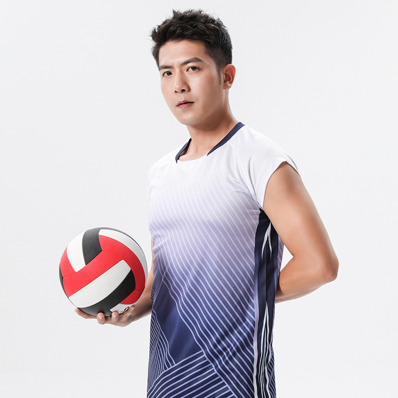 Gradient stripes men volleyball uniform suit 161-PQ240