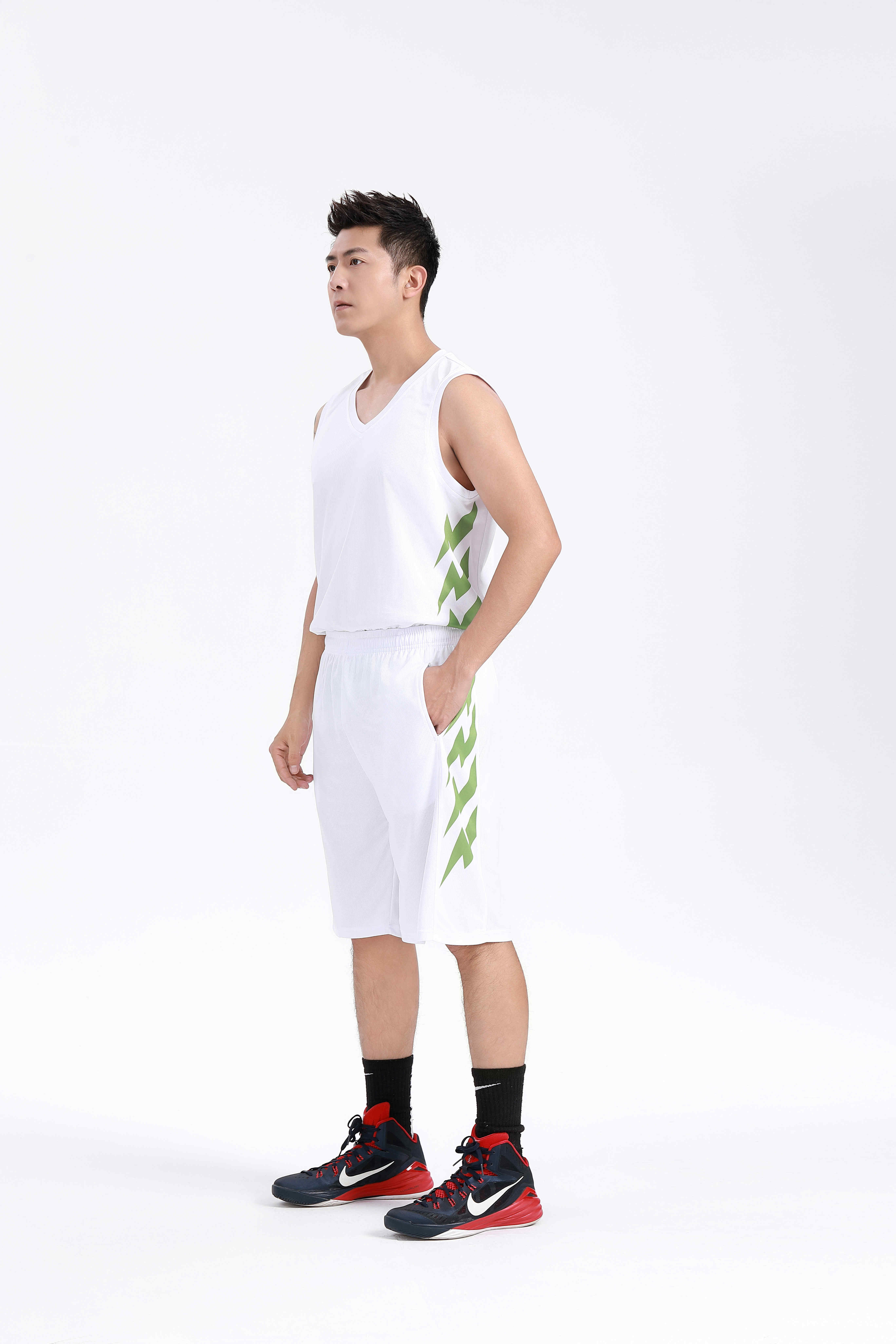 Solid color printed quick-drying sports basketball suit GY6-8452