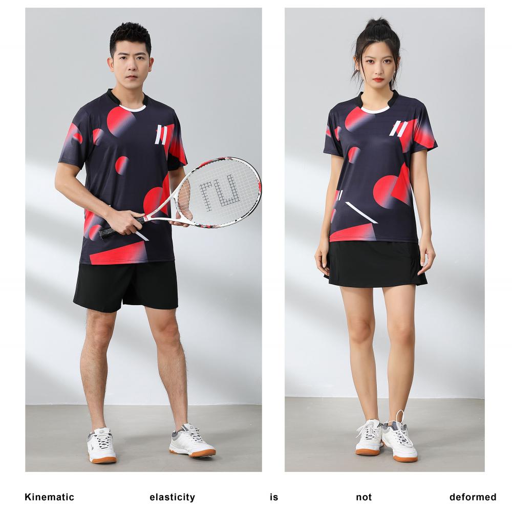 Polyester-ammonia Tianxing mesh sports quick-drying breathable badminton suit 120-1887 adult model