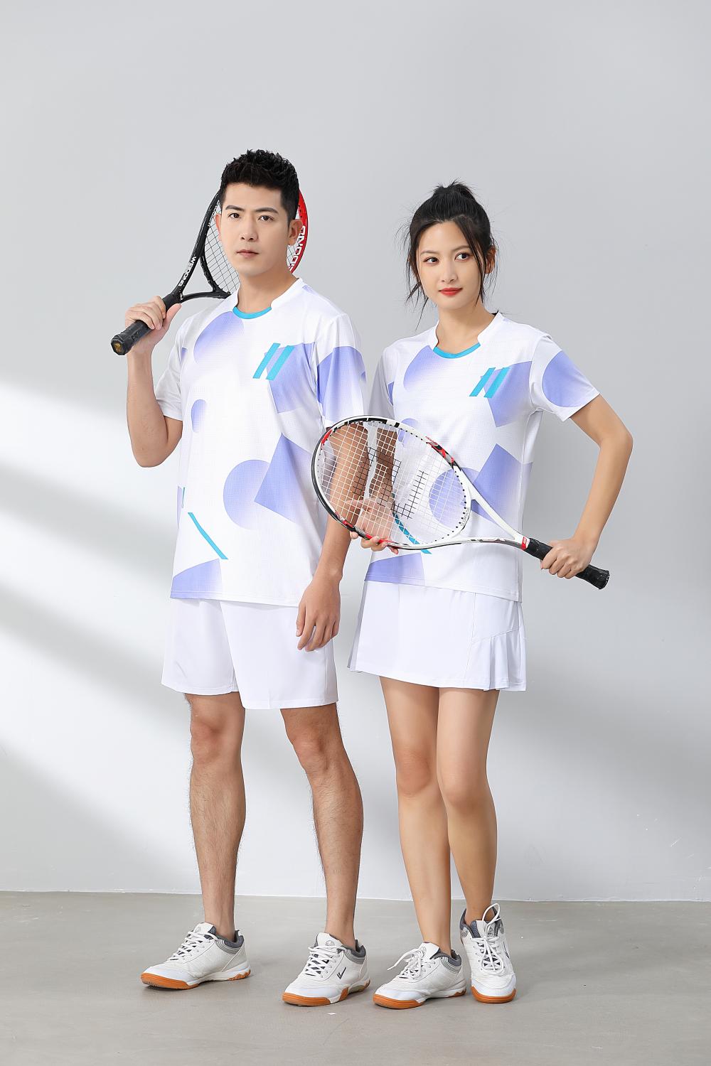 Polyester-ammonia Tianxing mesh sports quick-drying breathable badminton suit 120-1887 adult model