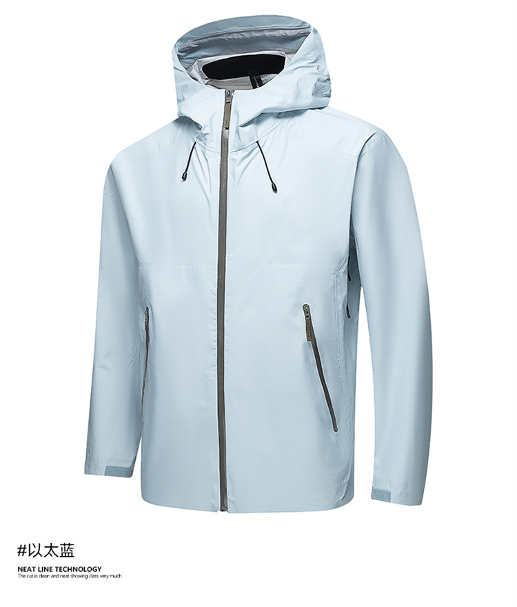 Mountain style hooded drawstring hem three-color jacket KJ2-8815 single layer