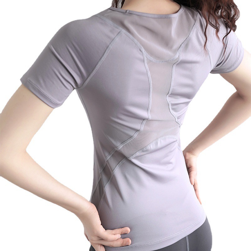 Lightweight, breathable, quick-drying sports short-sleeved yoga suit for women W18-DX-052