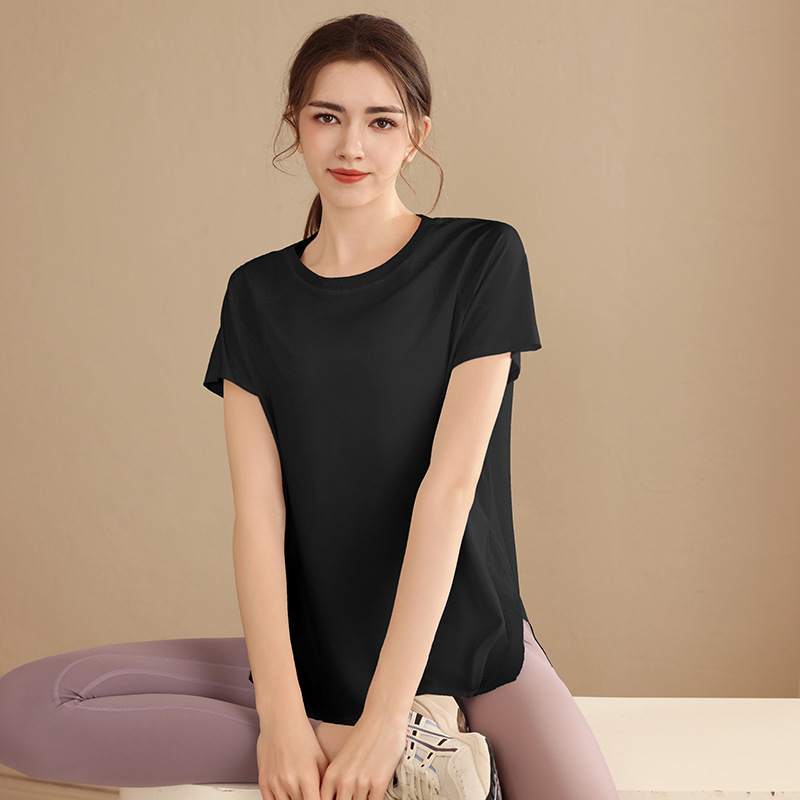 Sports quick-drying loose short-sleeved yoga clothes for women W18-DX-067