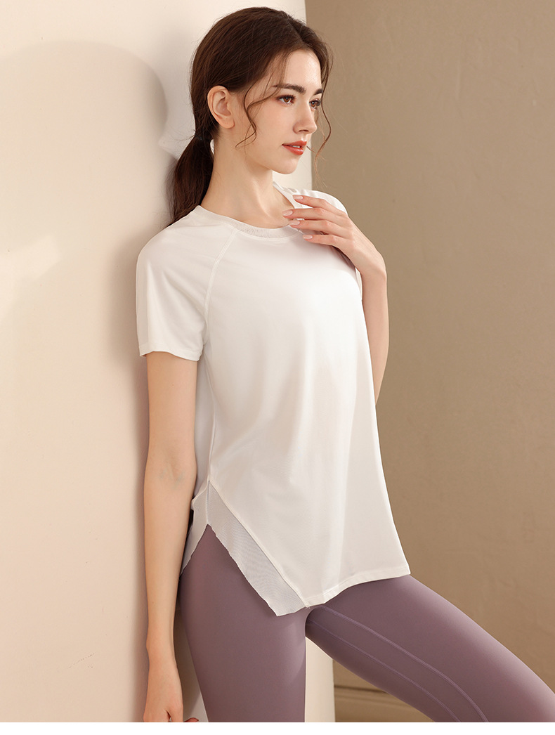 Sports quick-drying loose short-sleeved yoga clothes for women W18-DX-067