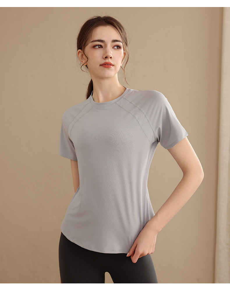 Quick-drying loose sports short-sleeved thin breathable yoga clothes for women W18-DX-069