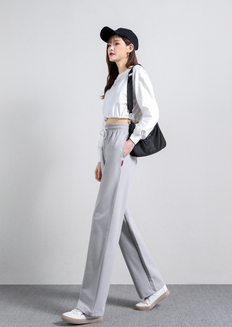 Straight wide-leg pants spring and autumn sports casual trousers for women G32-0701