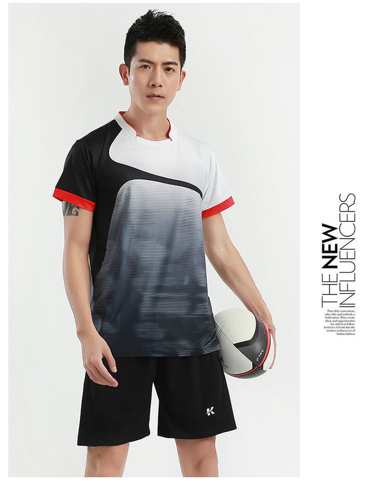 185g breathable checkered butterfly net short-sleeved competition training suit top GR8-1931 men