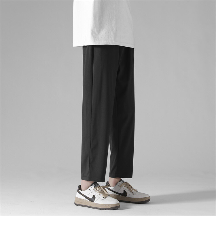 Composite thickened straight Hong Kong style large size ice silk casual trousers KA2-QBW-K606