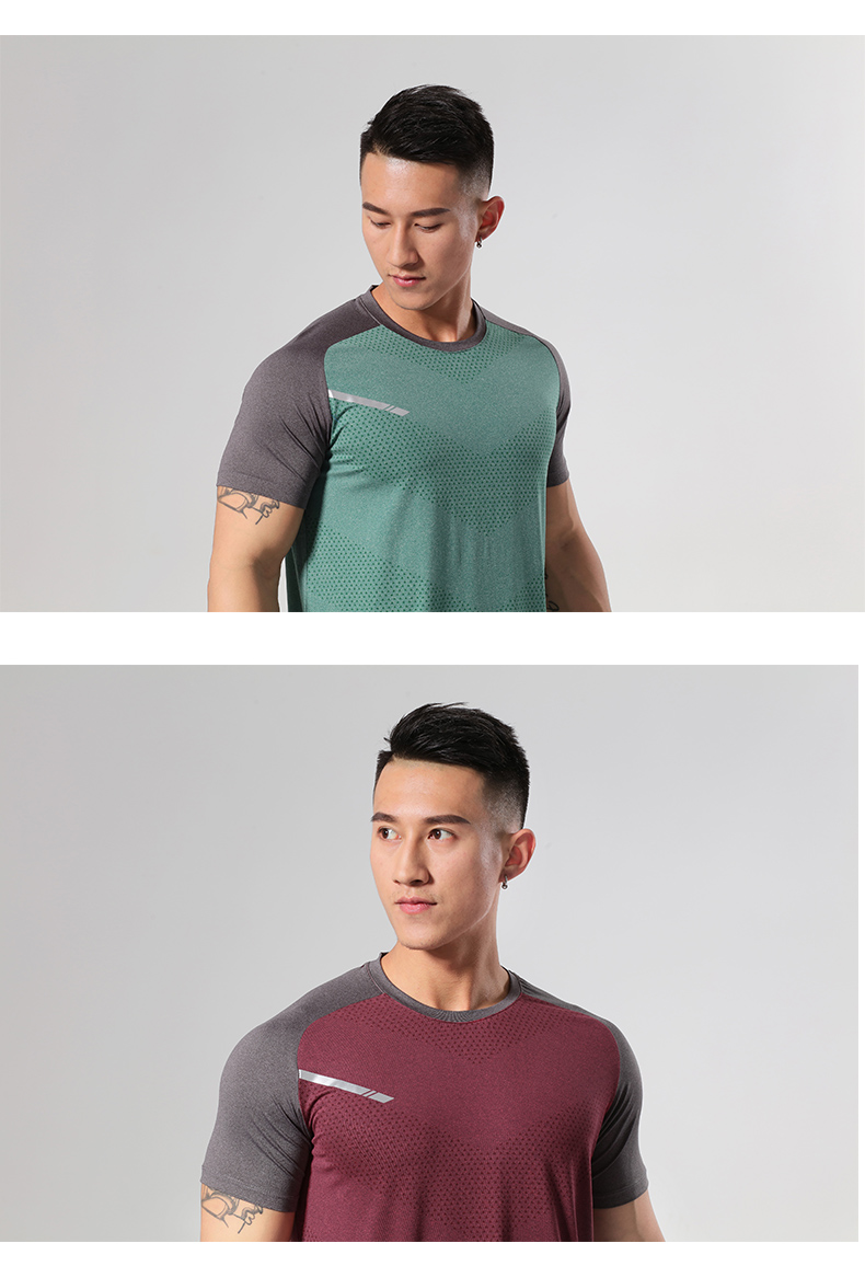 Cationic soft and comfortable sports round neck short-sleeved training suit GR9-MT005