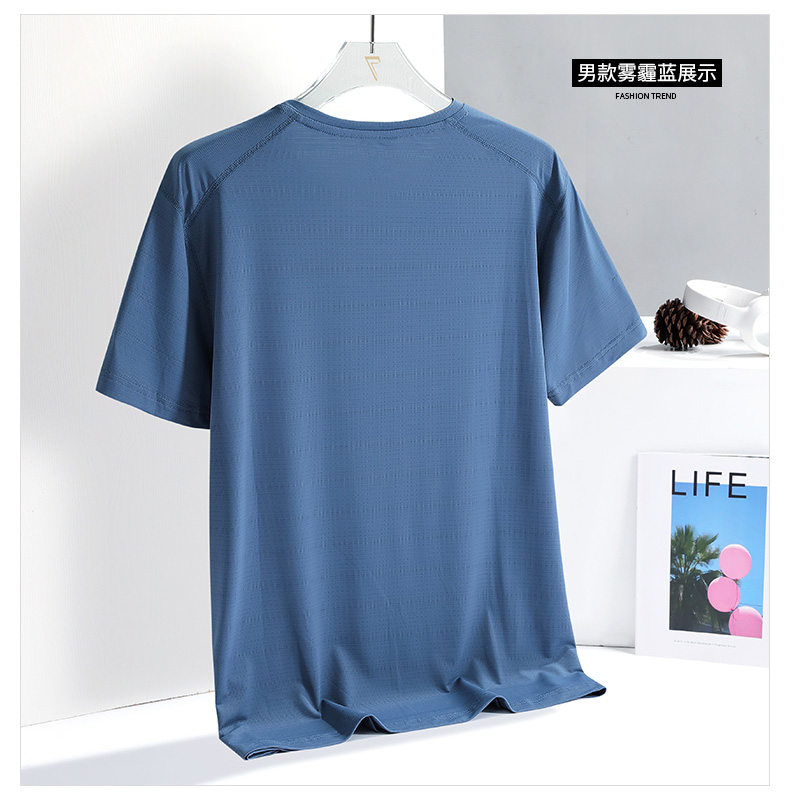 Printed ice silk sports casual running round neck short-sleeved T-shirt KD1-8299 men