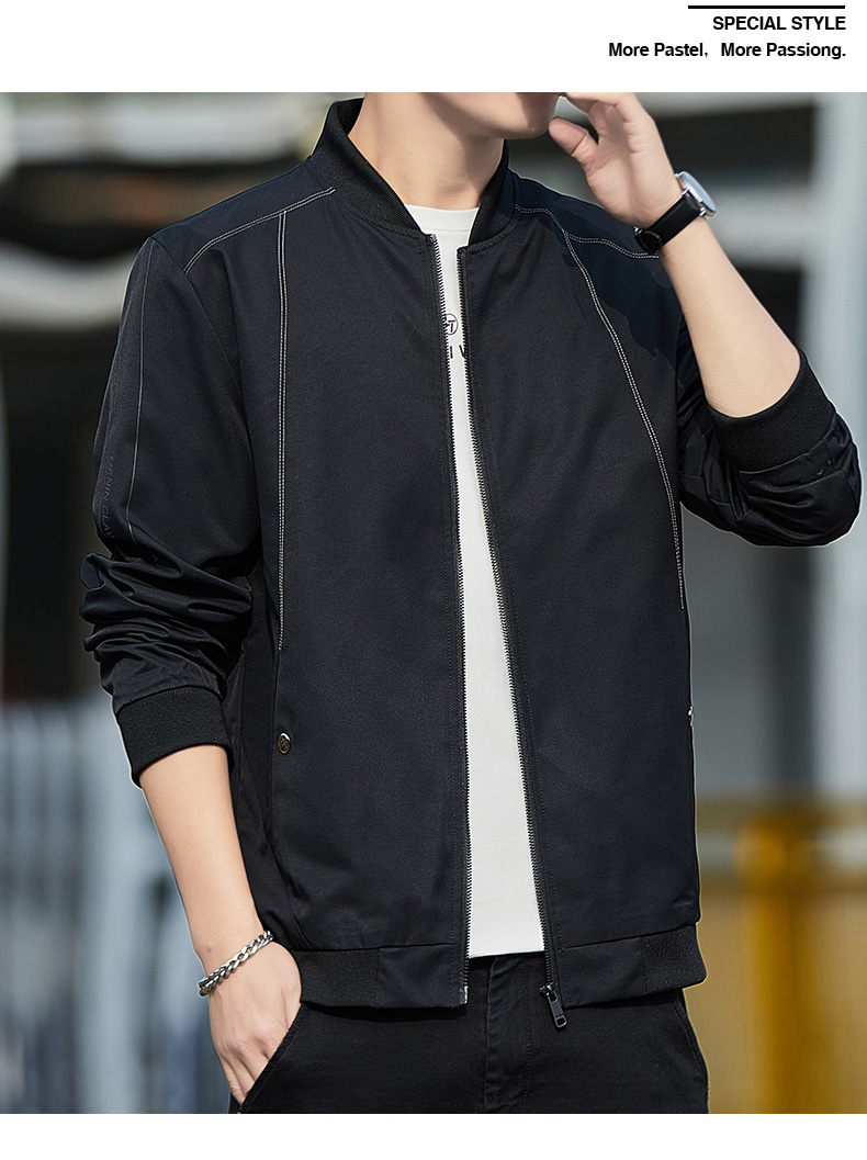 Men stand collar casual jacket spring and autumn youth jacket KR-2631