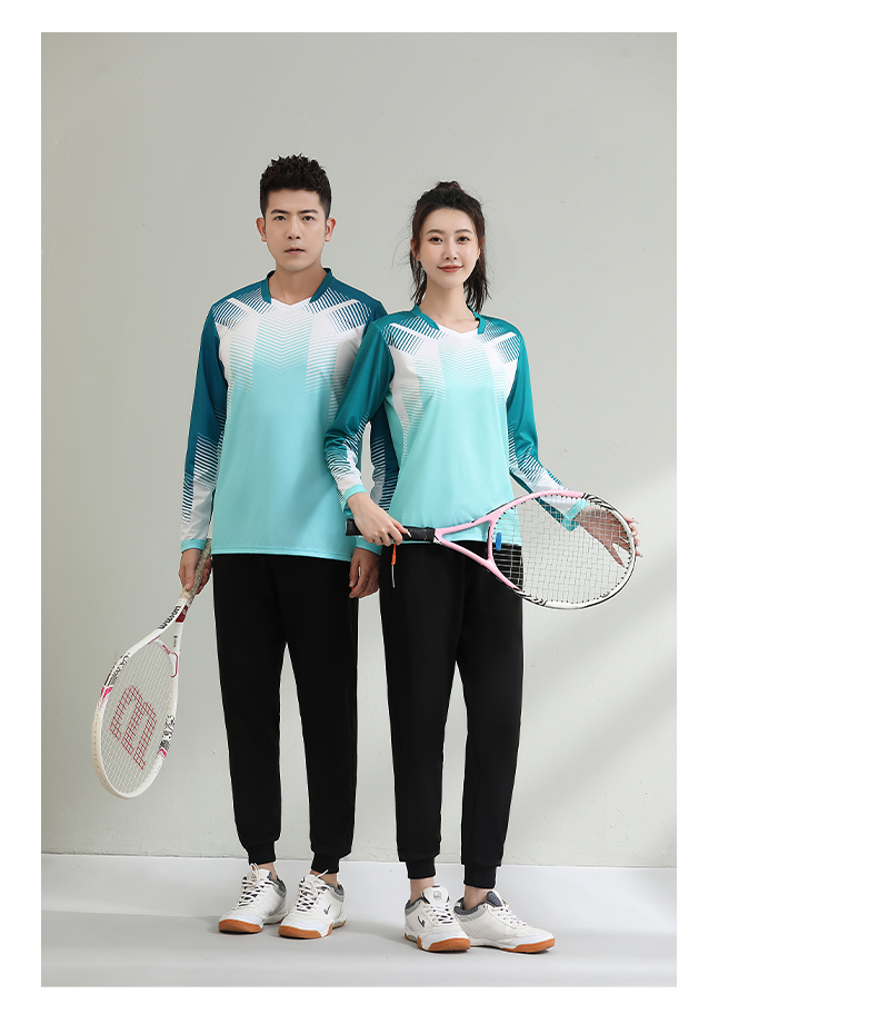 Sports casual long-sleeved V-neck top for men and women 120-1882