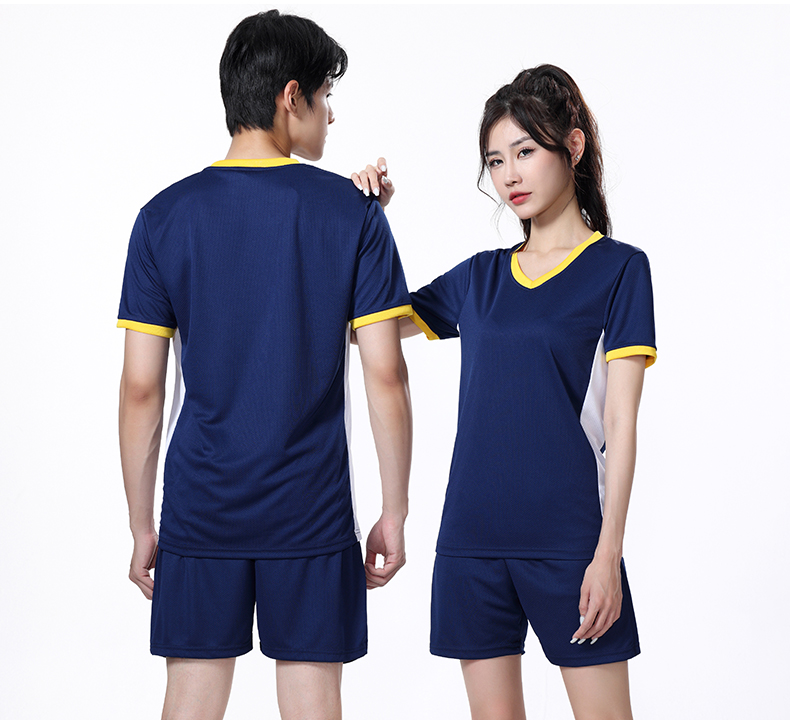 Sports V-neck football match training suit short-sleeved suit GB7-6802