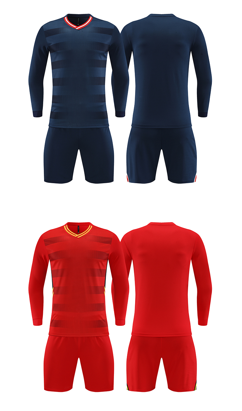 Sports long-sleeved football match suit two-piece suit GB14-9303