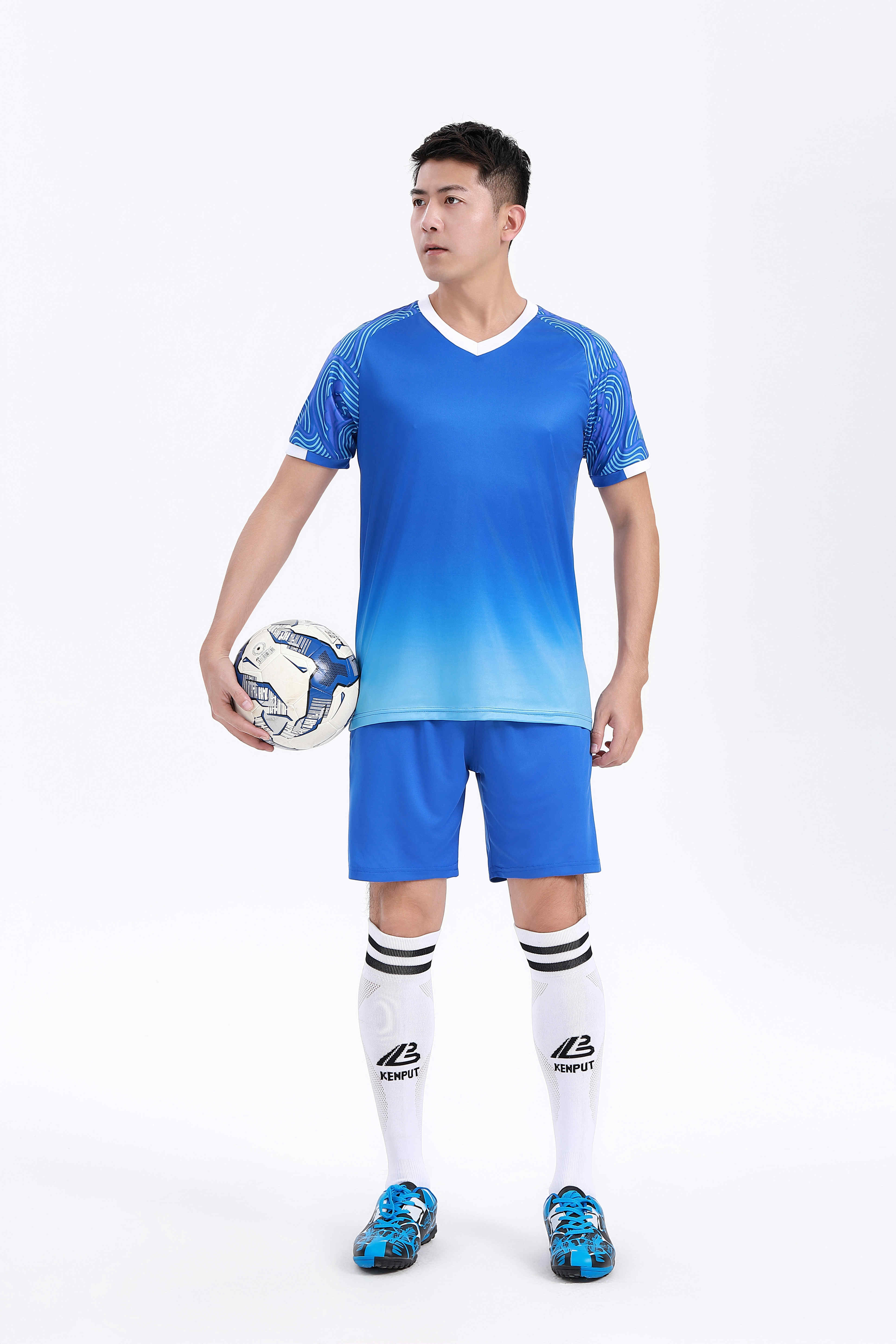 Gradient color football training suit for adults GY6-0751