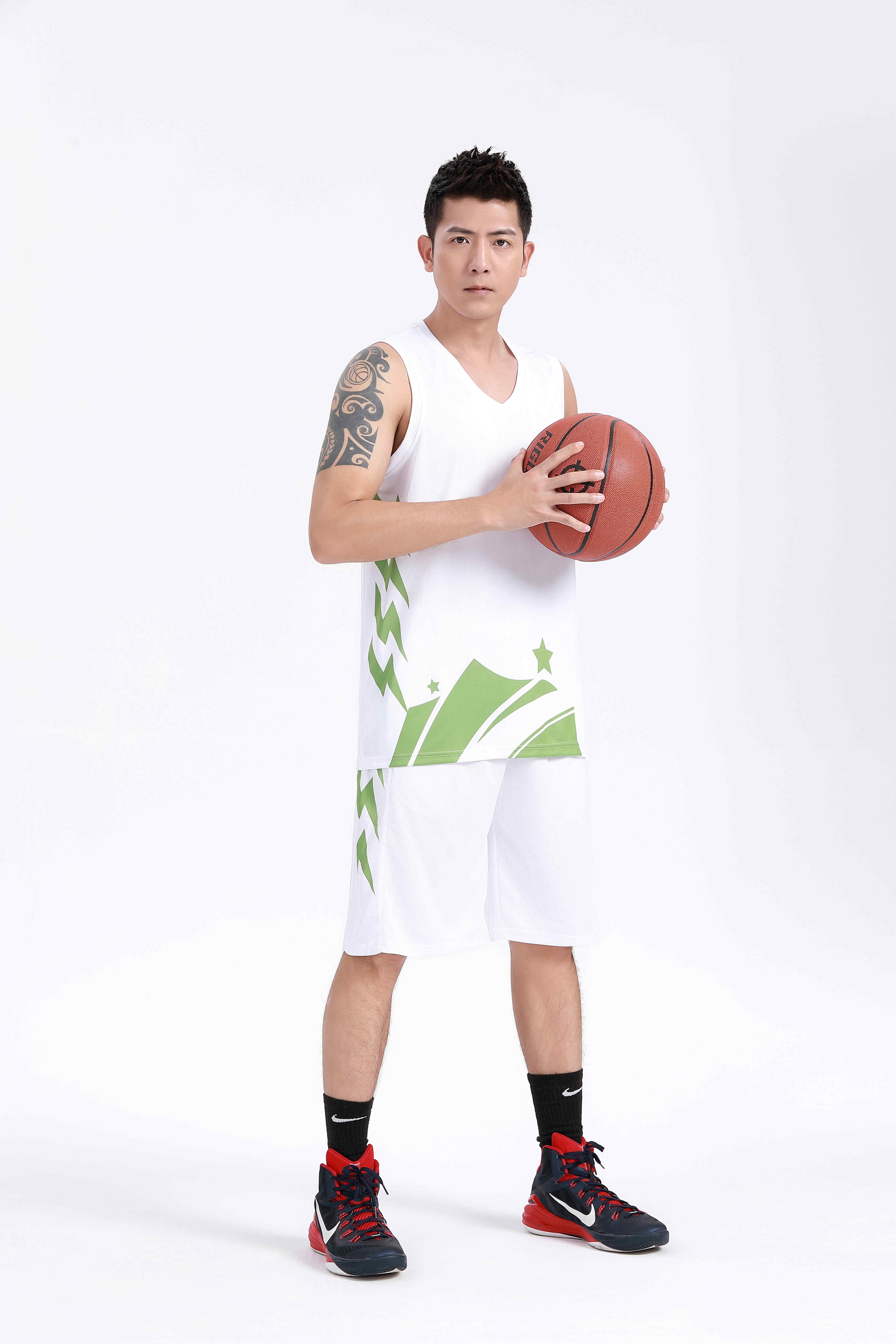 Solid color printed quick-drying sports basketball suit GY6-8452