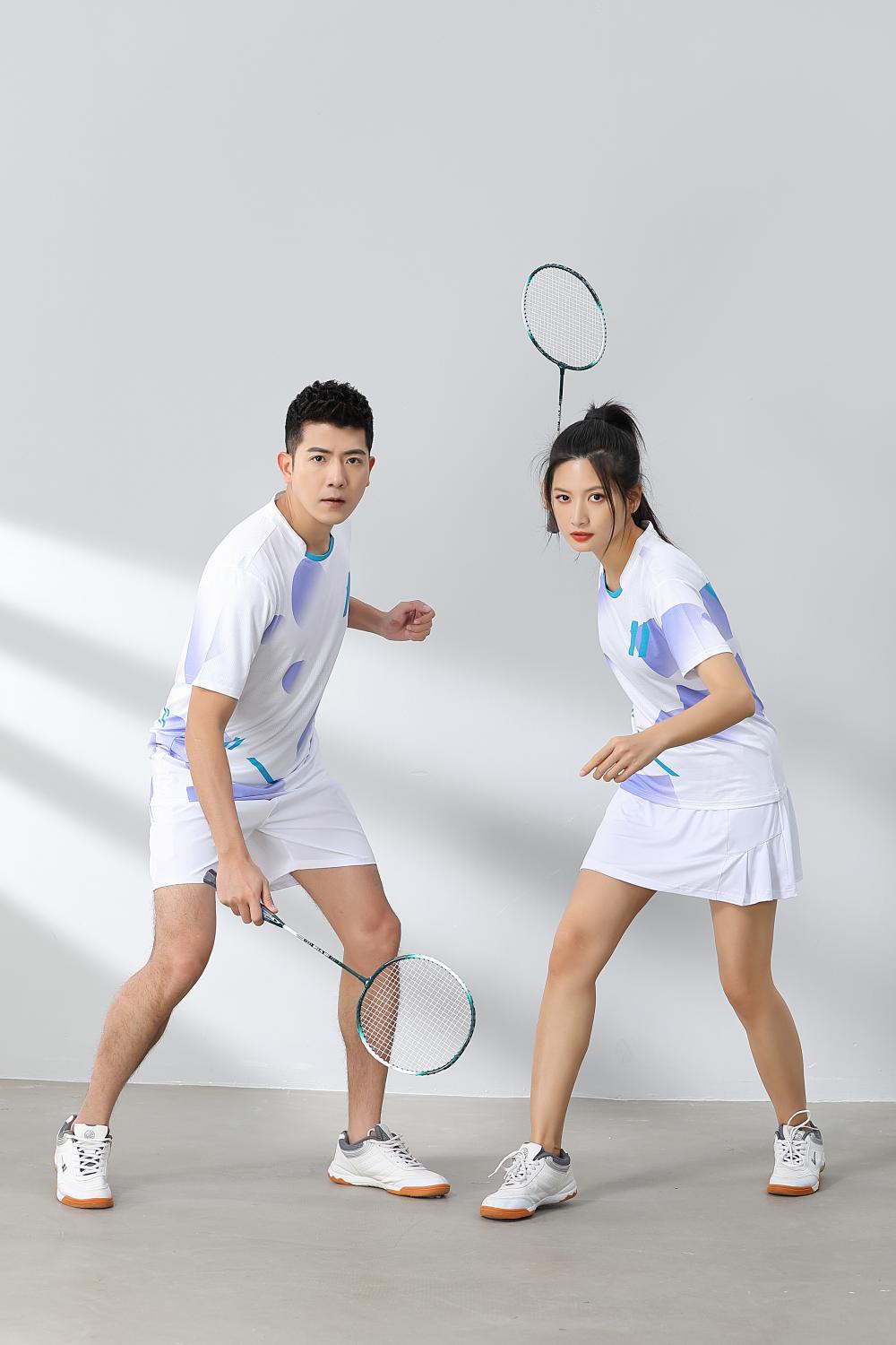 Polyester-ammonia Tianxing mesh sports quick-drying breathable badminton suit 120-1887 adult model