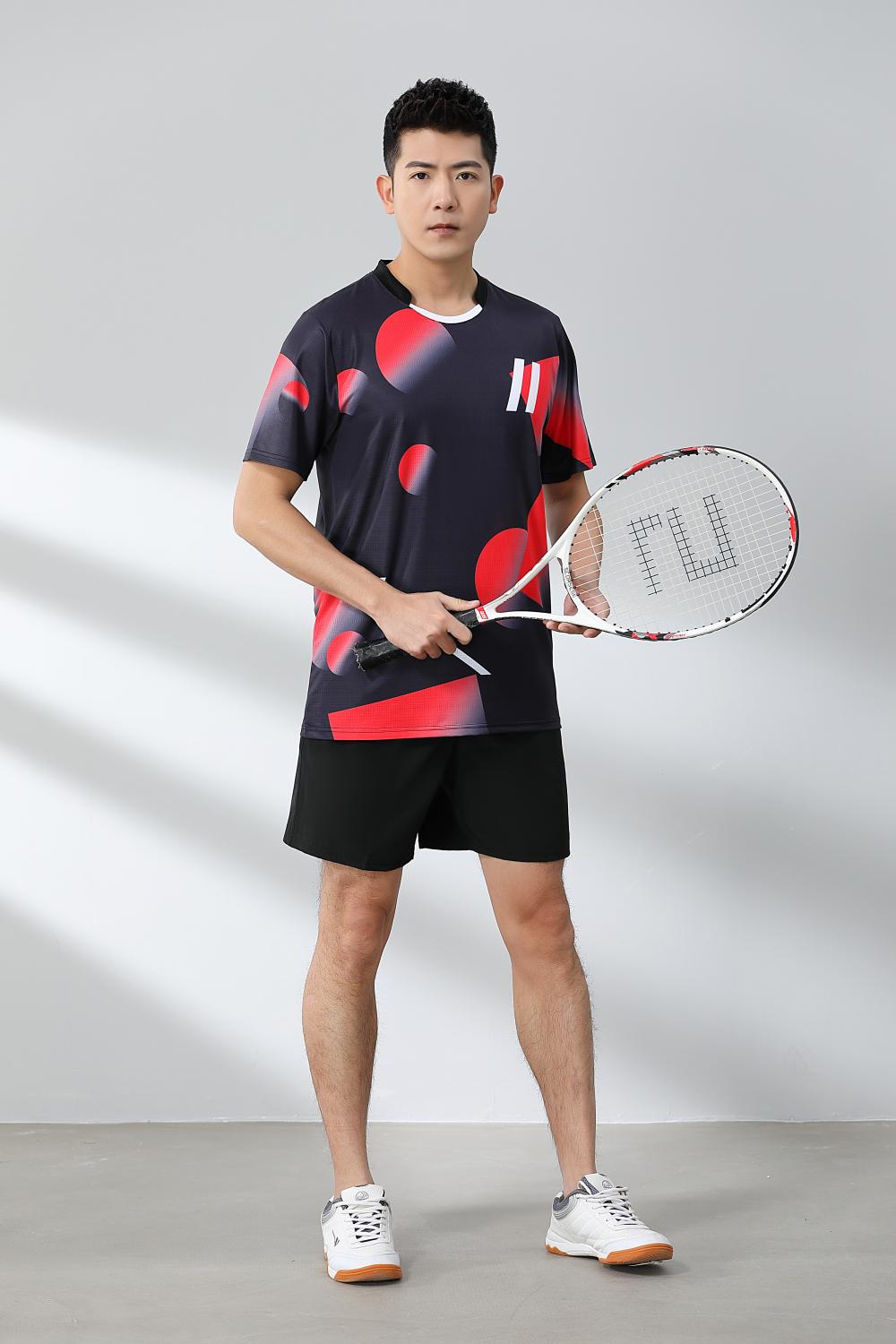 Polyester-ammonia Tianxing mesh sports quick-drying breathable badminton suit 120-1887 adult model