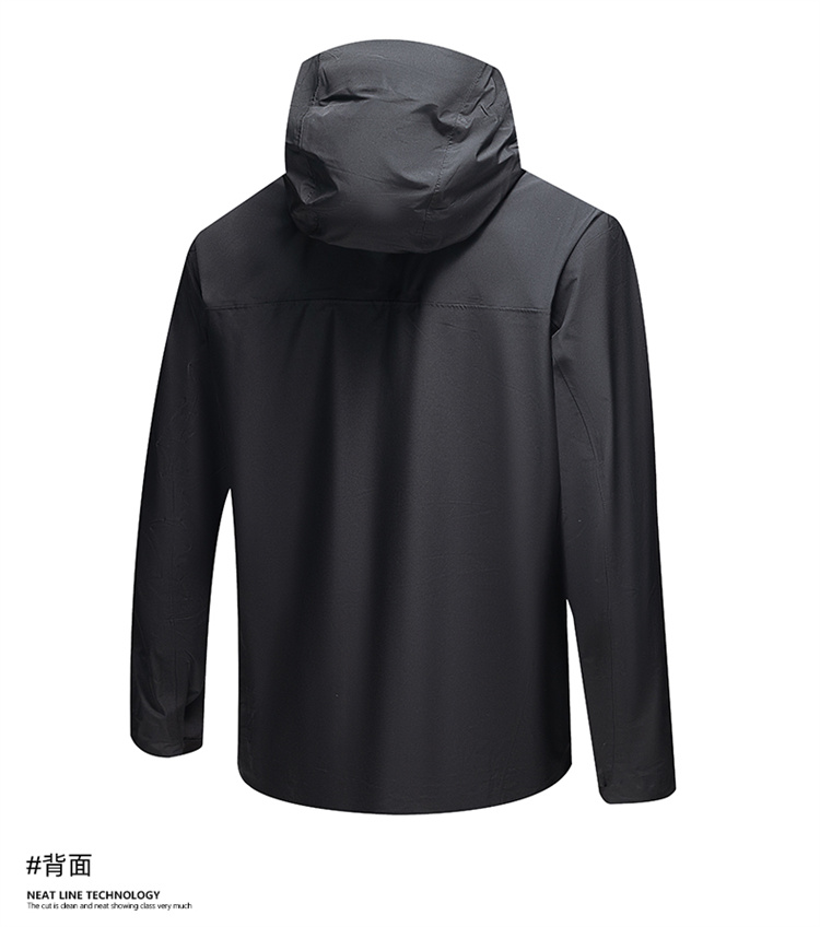 Mountain style hooded drawstring hem three-color jacket KJ2-8815 single layer