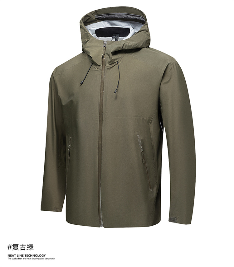 Mountain style hooded drawstring hem three-color jacket KJ2-8815 single layer