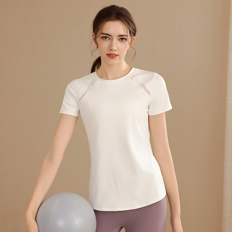 Quick-drying sports short-sleeved T-shirt for women in summer thin yoga wear W18-DX-068