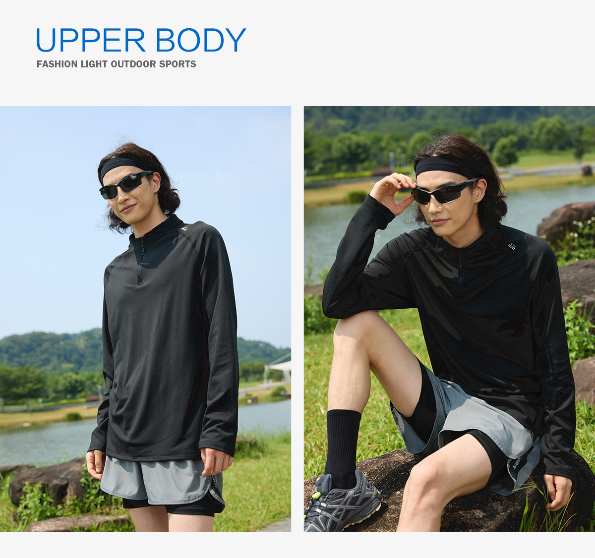 Half-zip stand-up collar sports casual long-sleeved T-shirt (European size) GY7-S9863