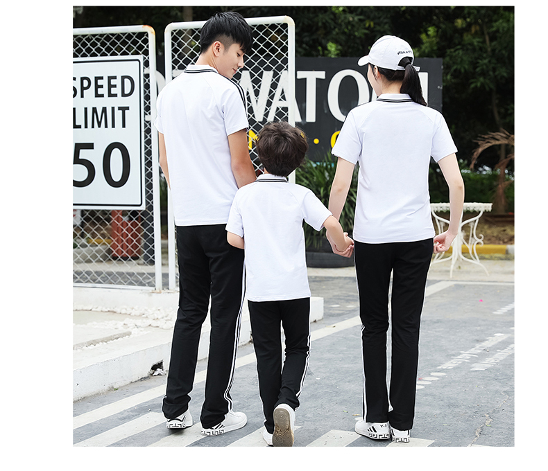 Cotton covered silk short-sleeved sports suit parent-child style KA-18018