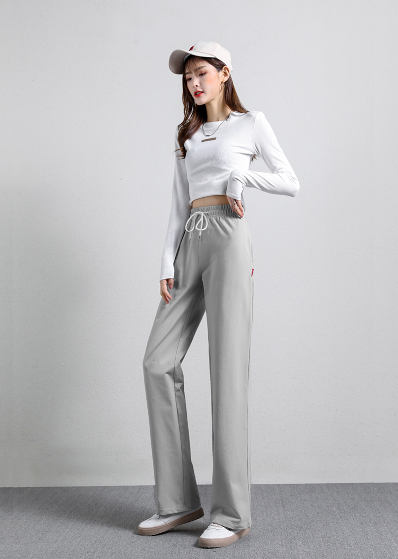 Straight wide-leg pants spring and autumn sports casual trousers for women G32-0701