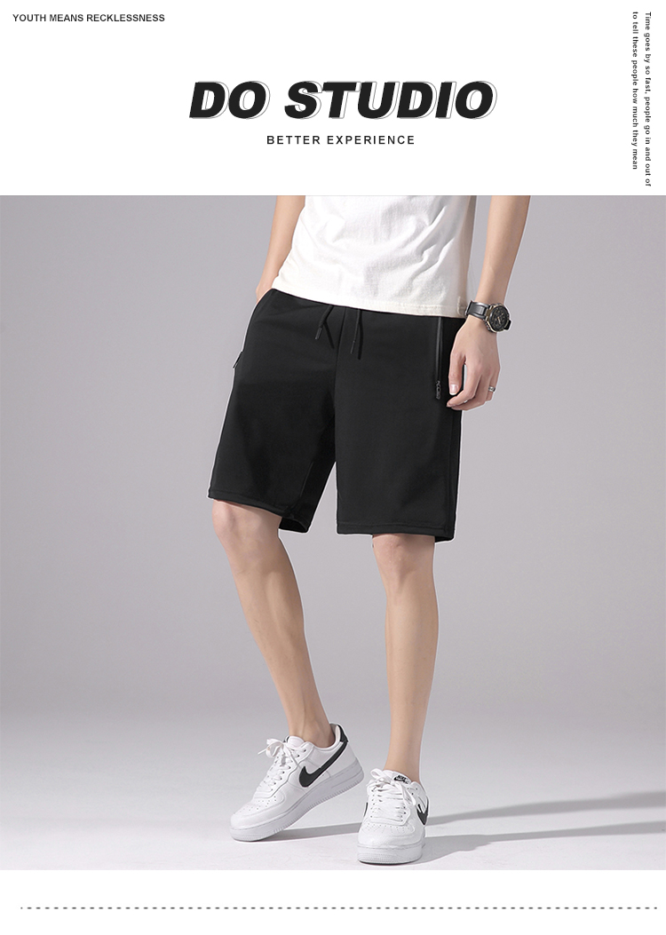 Solid color sports casual ice silk shorts men G14-021