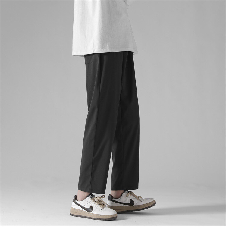 Composite thickened straight Hong Kong style large size ice silk casual trousers KA2-QBW-K606