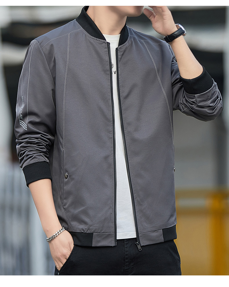 Men stand collar casual jacket spring and autumn youth jacket KR-2631