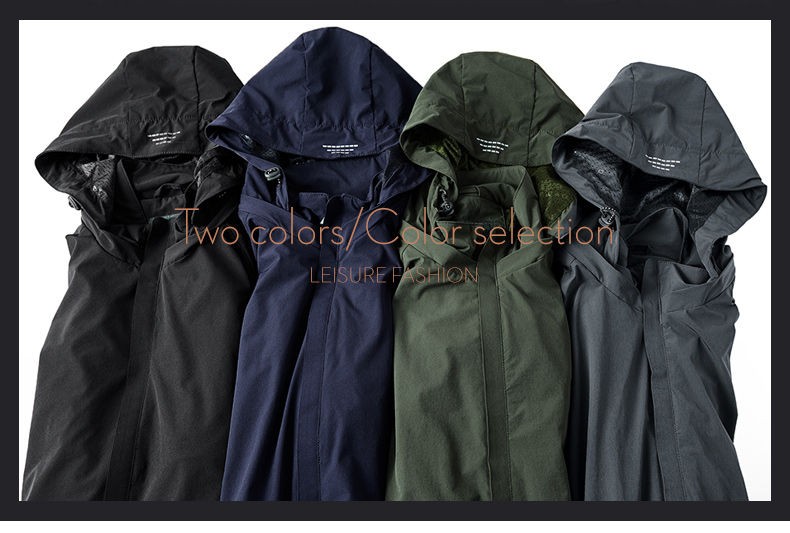 Outdoor men single-layer windproof jacket with detachable hood KC1-20206