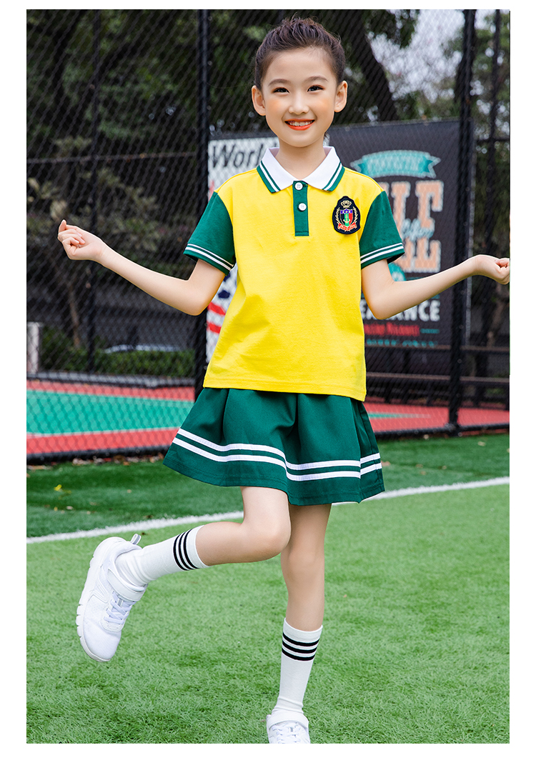 Primary school student uniform summer class uniform sports performance short skirt D11-2209