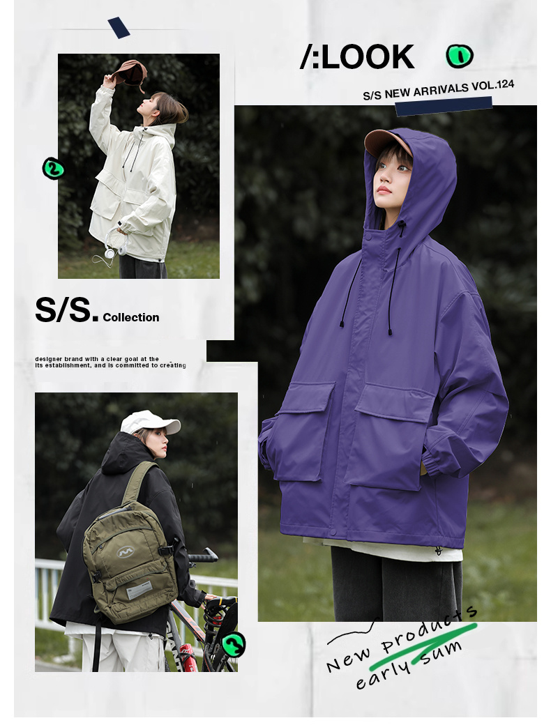 Spring and autumn outdoor mountaineering jacket loose single-layer jacket KA2-9261-1