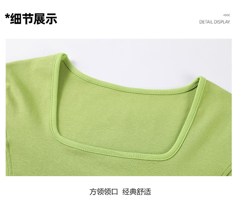 260g ribbed cotton three-dimensional cutting short waist-revealing slim women long-sleeved T-shirt G21-S077