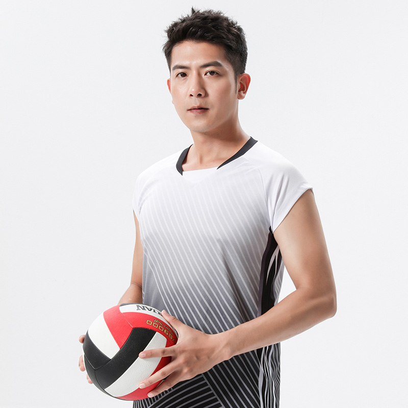 Gradient stripes men volleyball uniform suit 161-PQ240