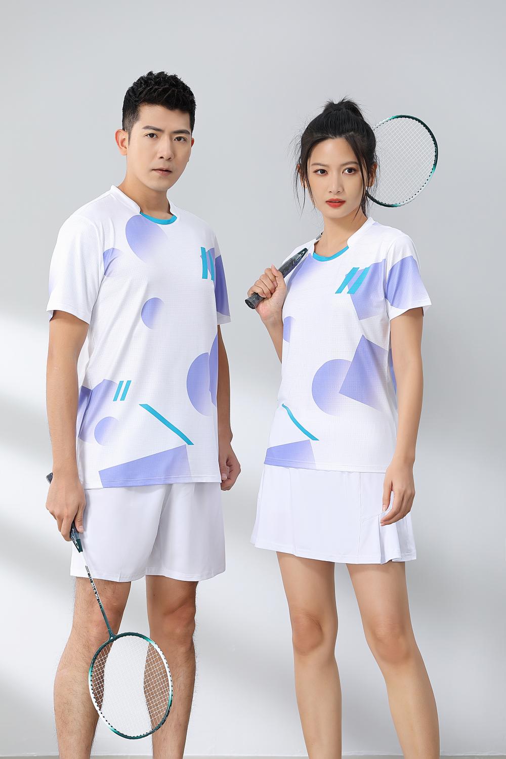 Polyester-ammonia Tianxing mesh sports quick-drying breathable badminton suit 120-1887 adult model