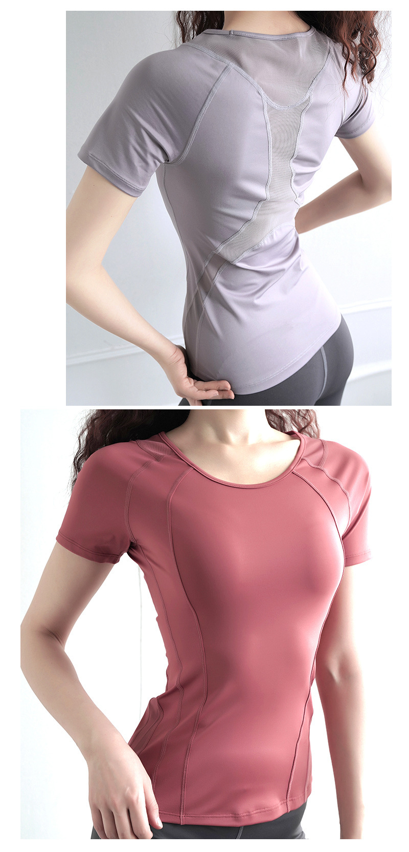 Lightweight, breathable, quick-drying sports short-sleeved yoga suit for women W18-DX-052