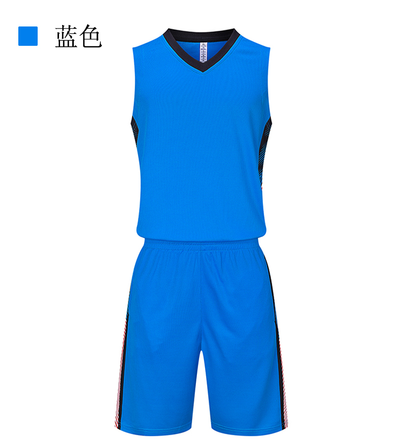 Fashion side color-blocked breathable sports basketball suit GJ3-8037