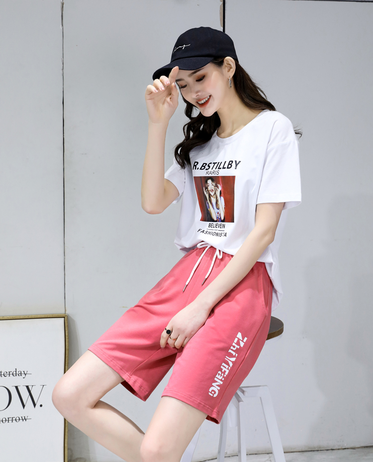 Summer loose side letter casual sports shorts shorts for women G32-6008