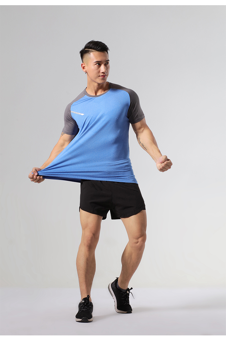 Cationic soft and comfortable sports round neck short-sleeved training suit GR9-MT005