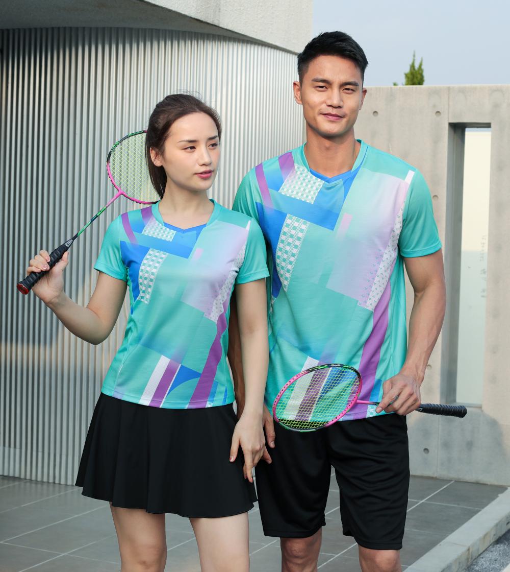 Sweat-absorbent, breathable and quick-drying couple table tennis and badminton suit GJ3-7372 for women