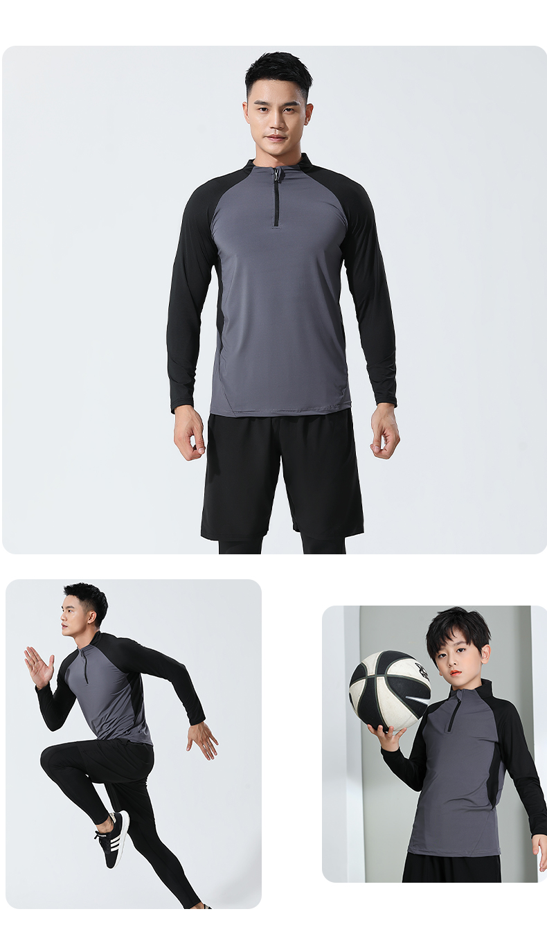 Fitness sports half zip tight training suit top G19-3303