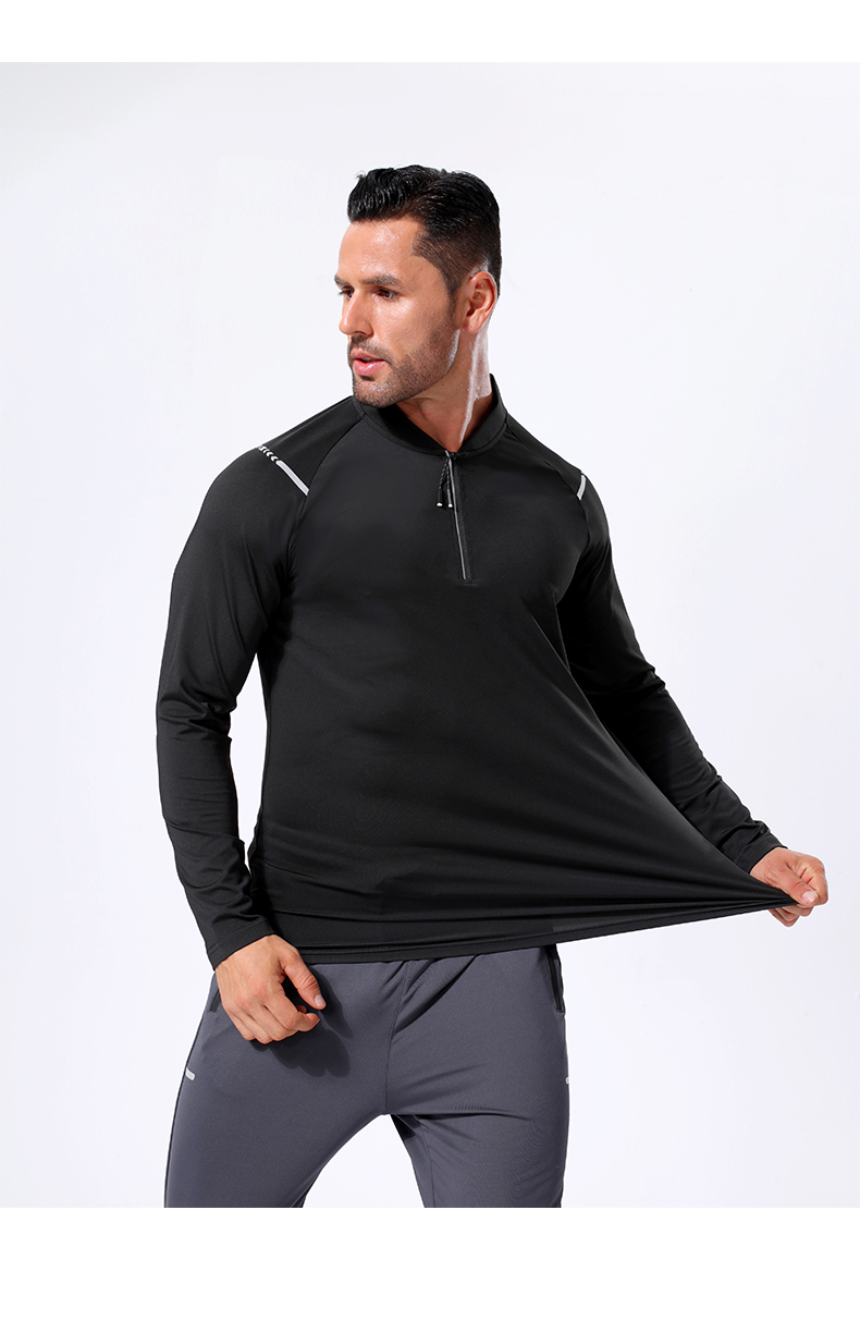 Stand collar half zip long sleeve fitness training suit GB11-A5