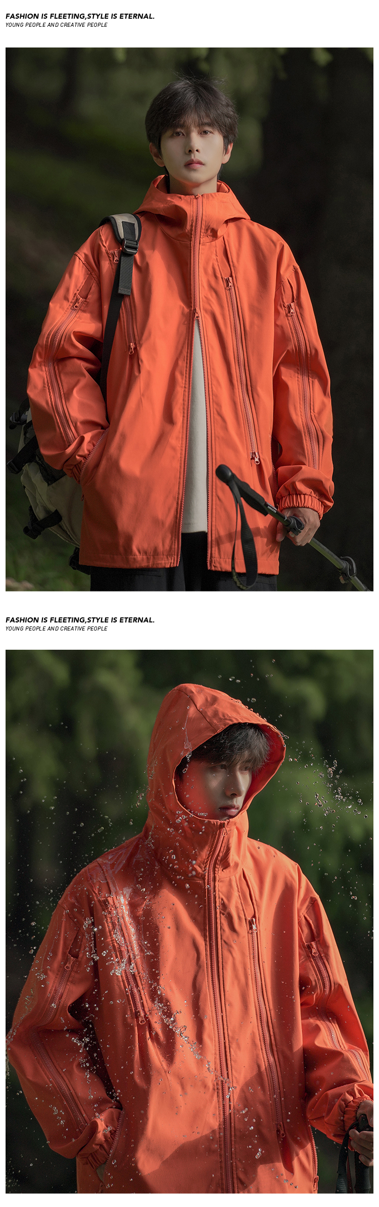 Large size waterproof jacket KE3-035HJ23655